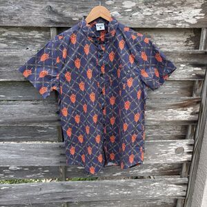 Creepy Co Shirt Vampire Heart Horror Button Up Short Sleeve Spooky Mens Medium
